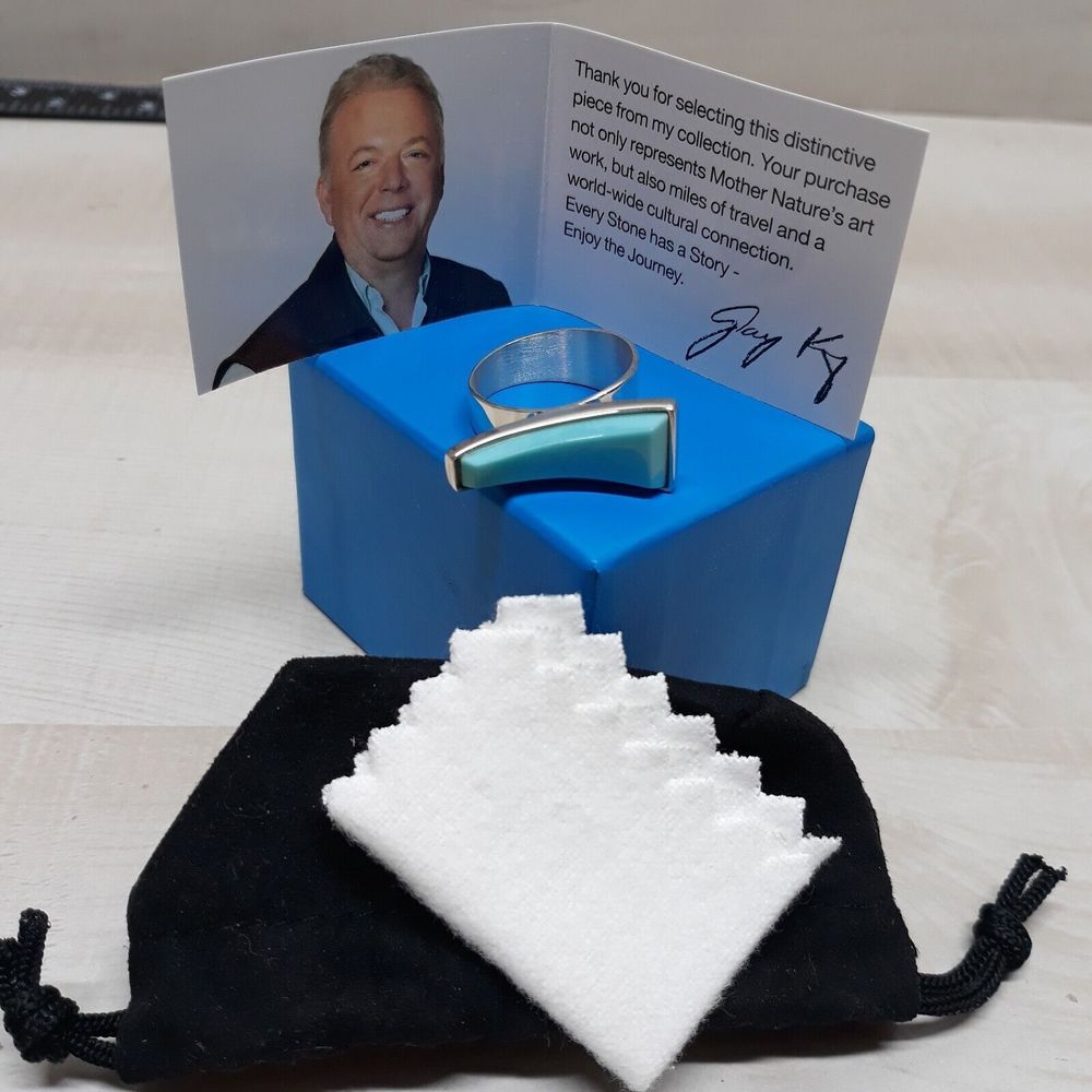 Jay King Mone Finds Turquoise 925 Sterling Silver Ring Size 9 NWT